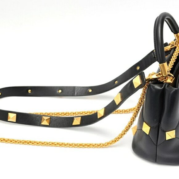 VALENTINO Black Leather Shoulder Bag - Picture 2 of 7